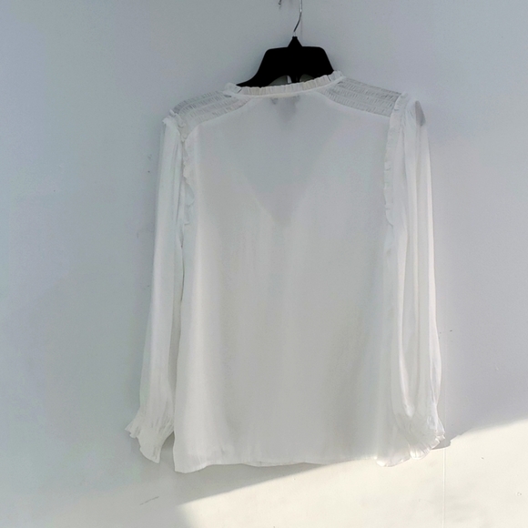 🆕️ PAIGE Kaylynn Peasant Top, Size Medium in White - Picture 6 of 9
